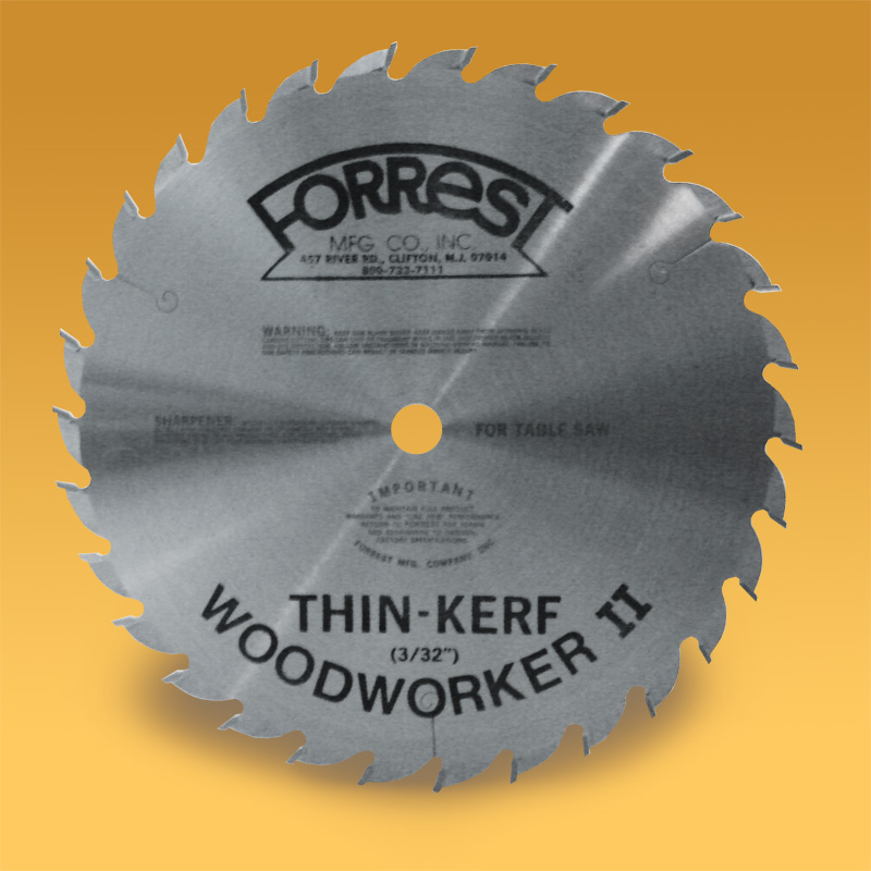 Woodworker II thin kerf saw blade for table saws